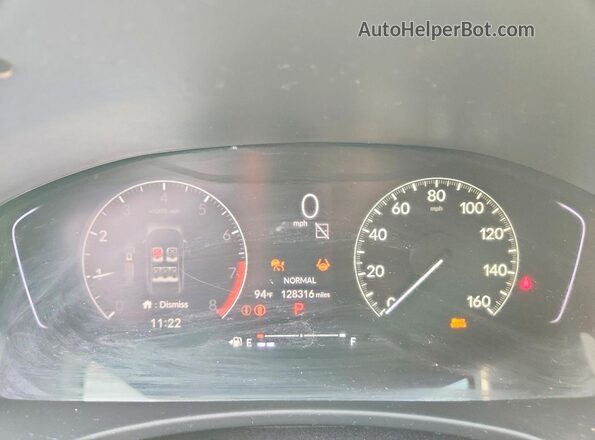 2HGFE2F51NH582138 2022 HONDA CIVIC Red ხელსაწყოთა პანელის ხედი