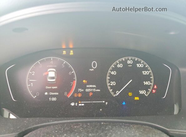 2HGFE2F51RH586812 2024 HONDA CIVIC Gray Вид щитка приладів