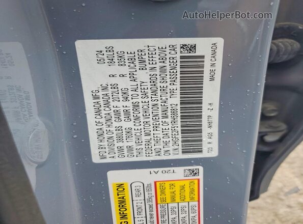 2HGFE2F51RH586812 2024 HONDA CIVIC Gray Вид підкапотного простору