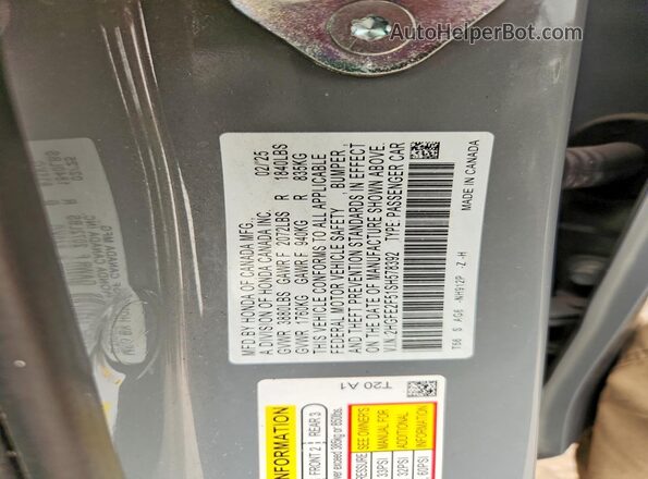 2HGFE2F51SH578392 2025 HONDA CIVIC Gray Widok komory silnika