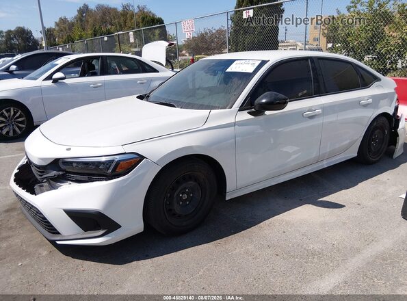 2HGFE2F52NH525835 2022 HONDA CIVIC White წინა მარცხენა ხედი სამი მეოთხედიდან
