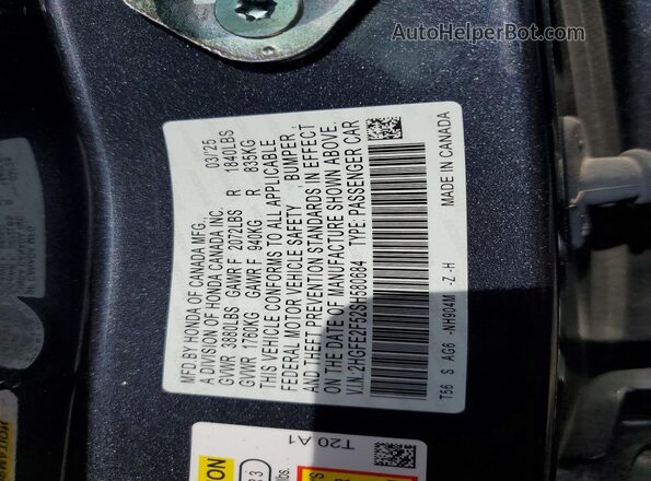 2HGFE2F52SH580684 2025 HONDA CIVIC Black Engine compartment view