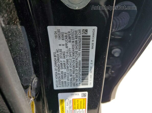 2HGFE2F54SH538954 2025 HONDA CIVIC Black Widok komory silnika