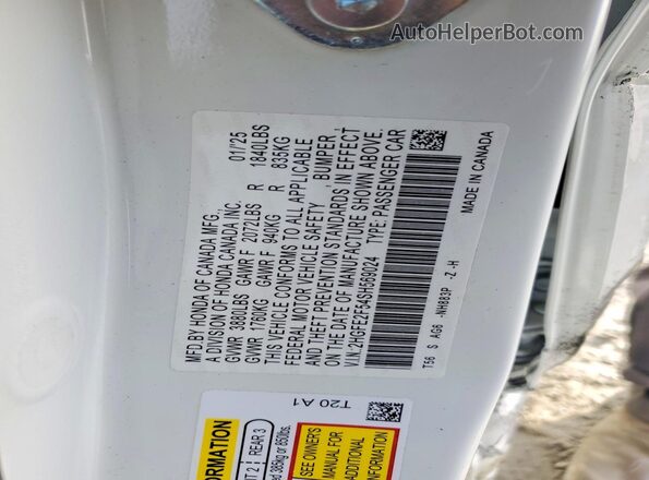 2HGFE2F54SH569024 2025 HONDA CIVIC White Widok komory silnika