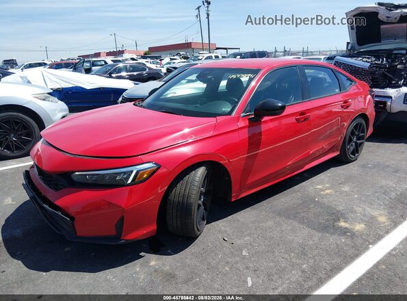 2HGFE2F54SH594361 2025 HONDA CIVIC Red Առջևի ձախ երեք քառորդ տեսարան