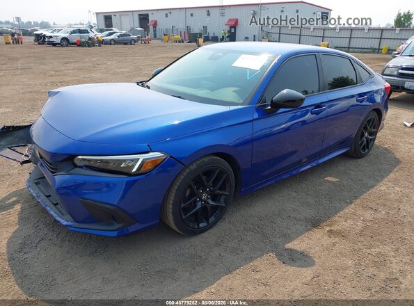 2HGFE2F55NH513016 2022 HONDA CIVIC Blue წინა მარცხენა ხედი სამი მეოთხედიდან