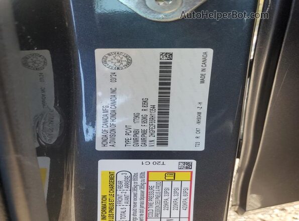 2HGFE2F55RH113544 2024 HONDA CIVIC Gray Շարժիչի բաժամունքի տեսք