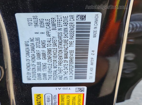 2HGFE2F55RH514155 2024 HONDA CIVIC Black Vista de la etiqueta del VIN