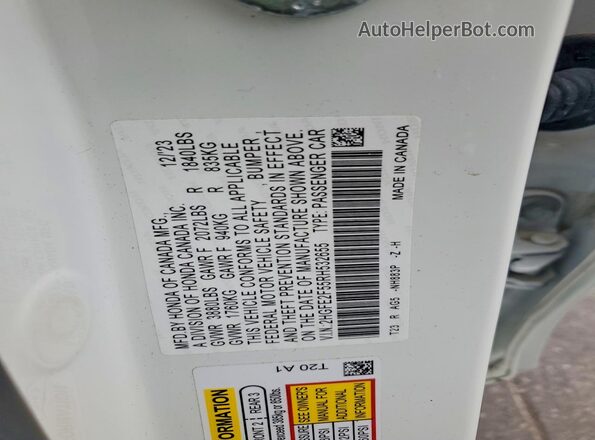 2HGFE2F55RH532655 2024 HONDA CIVIC Белый Вид подкапотного пространства
