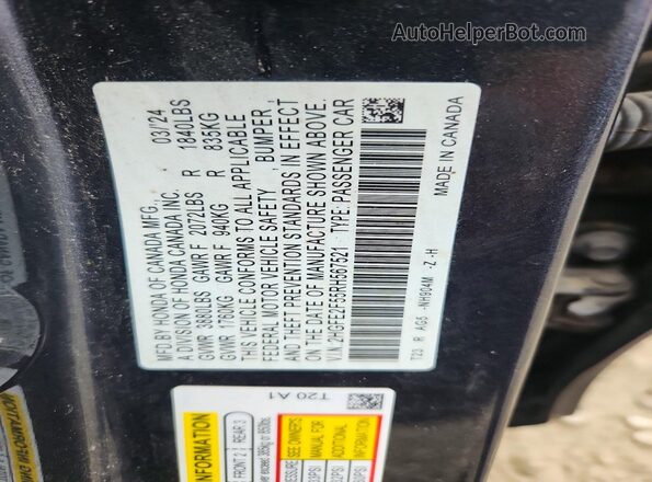 2HGFE2F55RH567521 2024 HONDA CIVIC Серый Вид подкапотного пространства