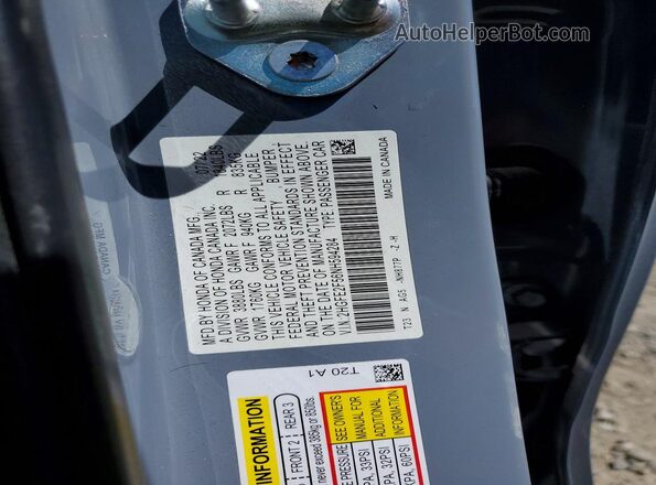 2HGFE2F56NH594284 2022 HONDA CIVIC Gray ძრავის განყოფილების ხედი