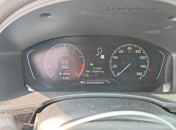 2HGFE2F56NH606014 2022 HONDA CIVIC Белый Вид щитка приборов