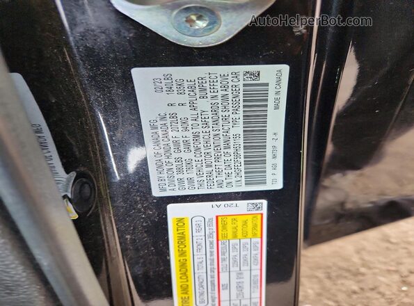 2HGFE2F56PH531155 2023 HONDA CIVIC Black Vista de la etiqueta del VIN
