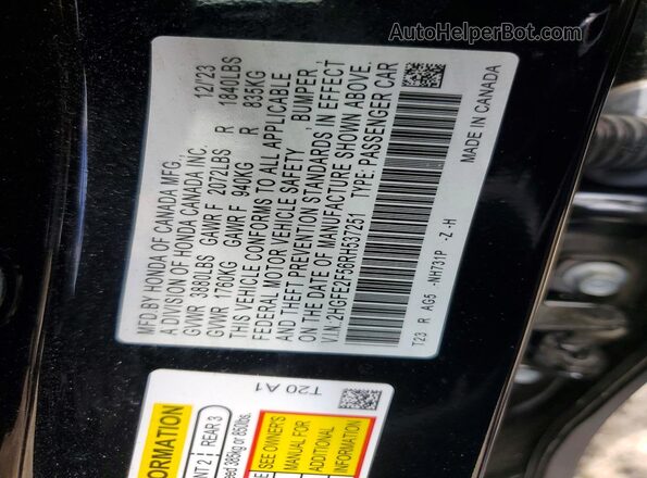 2HGFE2F56RH537251 2024 HONDA CIVIC Black VIN sticker view