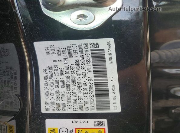 2HGFE2F56RH581265 2024 HONDA CIVIC Black VIN sticker view