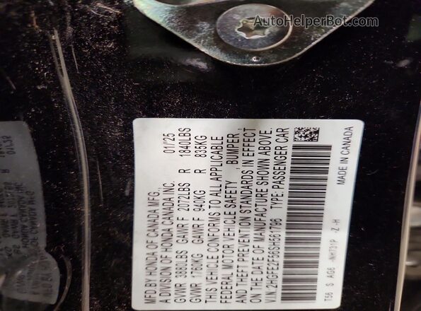 2HGFE2F56SH561796 2025 HONDA CIVIC Black Вид підкапотного простору