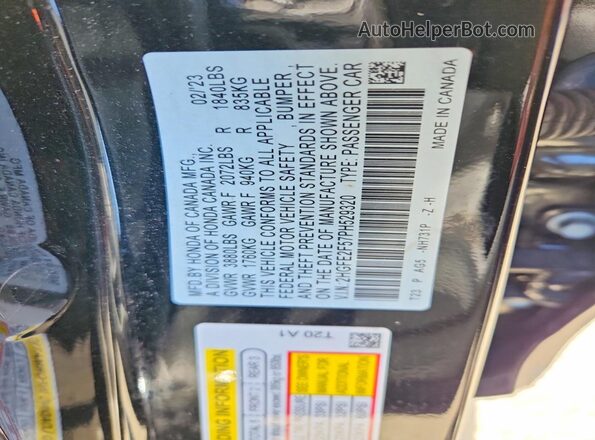 2HGFE2F57PH529320 2023 HONDA CIVIC Black Widok komory silnika