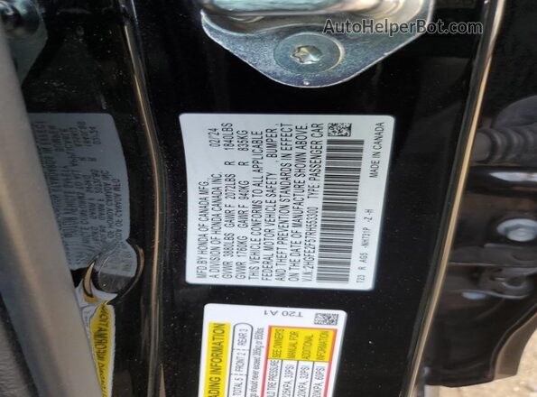 2HGFE2F57RH553300 2024 HONDA CIVIC Black Շարժիչի բաժամունքի տեսք