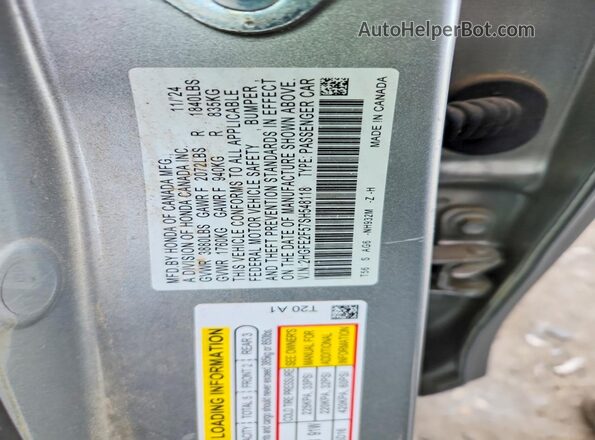 2HGFE2F57SH548118 2025 HONDA CIVIC Silver Շարժիչի բաժամունքի տեսք