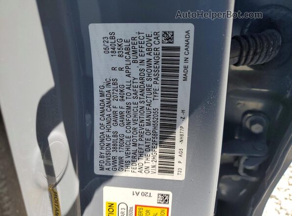 2HGFE2F58PH552055 2023 HONDA CIVIC Серый Вид подкапотного пространства