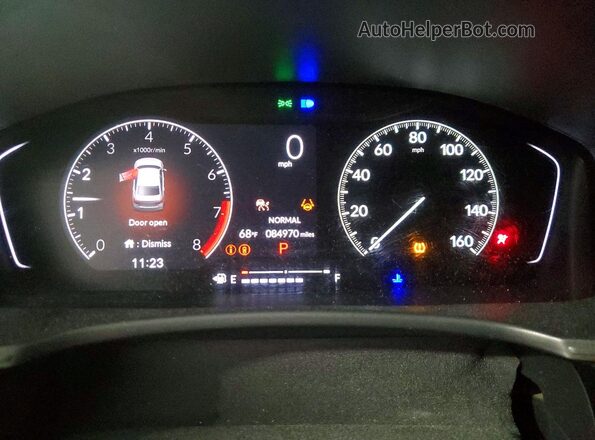 2HGFE2F59NH531213 2022 HONDA CIVIC Blue Vista del cuadro de instrumentos