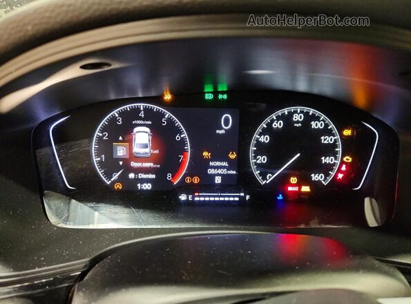 2HGFE2F59NH578063 2022 HONDA CIVIC Black Вид щитка приладів
