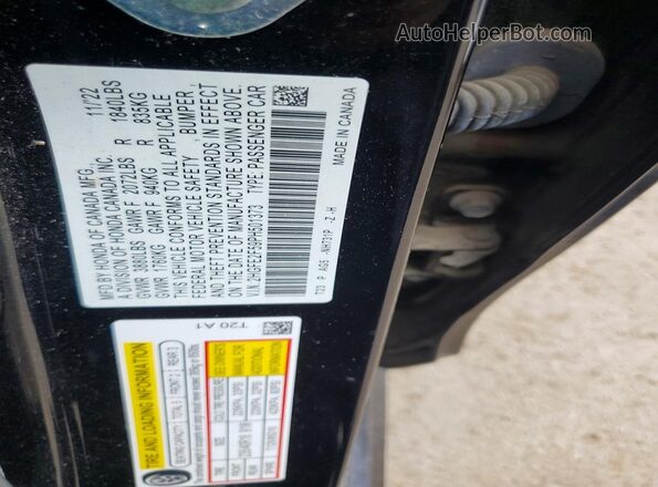 2HGFE2F59PH501373 2023 HONDA CIVIC Black Engine compartment view