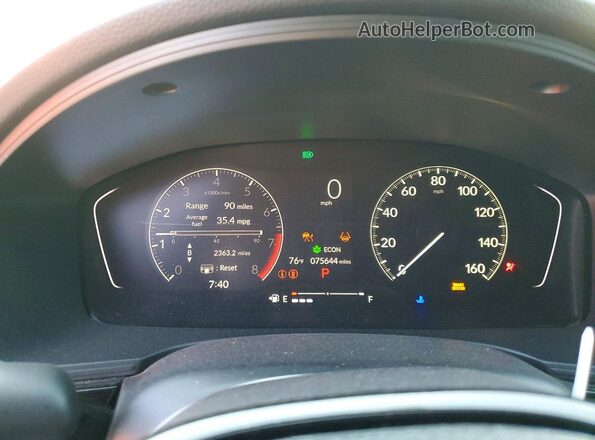 2HGFE2F5XNH547226 2022 HONDA CIVIC Black Vista del cuadro de instrumentos