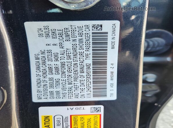 2HGFE2F5XSH518482 2025 HONDA CIVIC Gray Engine compartment view