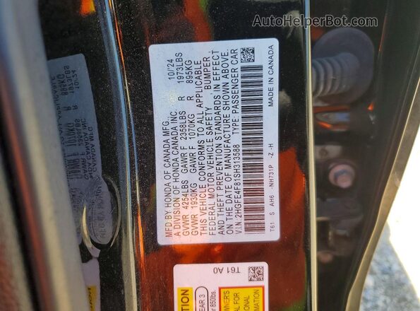 2HGFE4F81SH313588 2025 HONDA CIVIC Black Vista del compartimento del motor