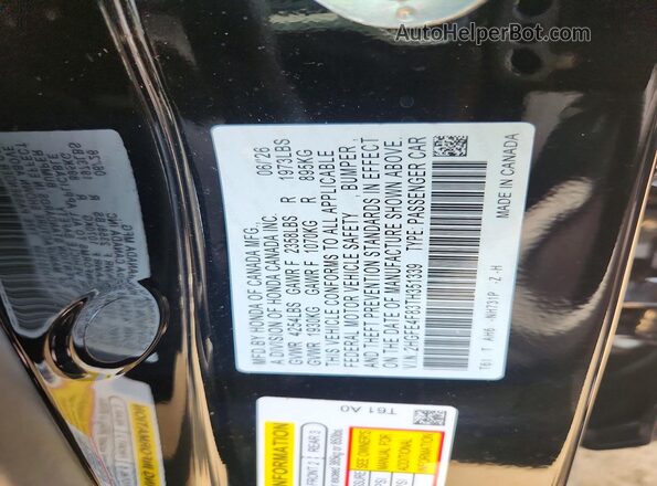 2HGFE4F83TH351339 2026 HONDA CIVIC Black Вид підкапотного простору