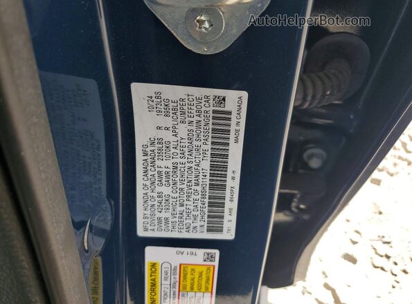 2HGFE4F88SH311417 2025 HONDA CIVIC Blue VIN կոդի պիտակի տեսք