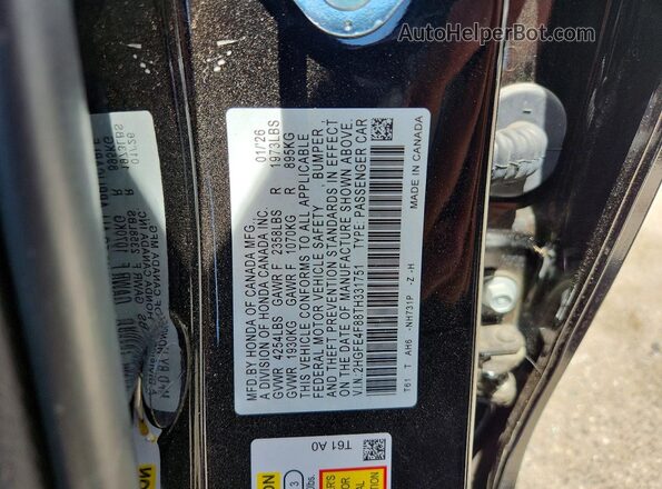 2HGFE4F88TH331751 2026 HONDA CIVIC Черный Вид подкапотного пространства