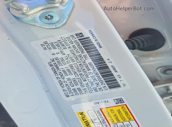 2HGFE4F89TH340989 2026 HONDA CIVIC White Vista del compartimento del motor