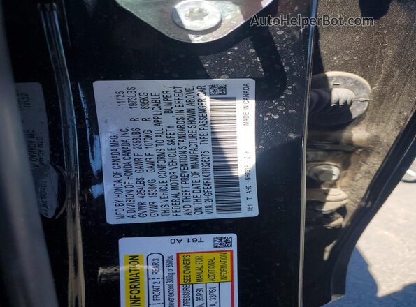 2HGFE4F8XTH326275 2026 HONDA CIVIC Black Շարժիչի բաժամունքի տեսք