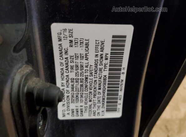 2HKRM3H49GH569804 2016 HONDA CR-V Gray Vista del compartimento del motor