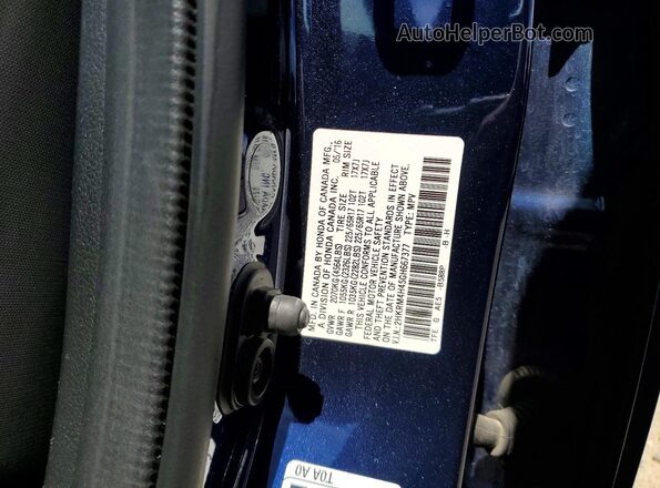 2HKRM4H45GH667377 2016 HONDA CR-V Синий Вид наклейки с VIN-кодом