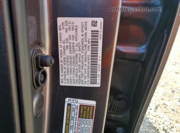 2HKRW2H82LH618312 2020 HONDA CR-V Угольный Вид наклейки с VIN-кодом