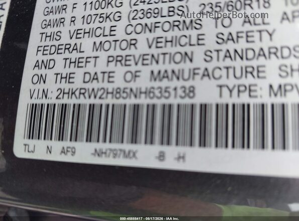 2HKRW2H85NH635138 2022 HONDA CR-V Серый Вид подкапотного пространства