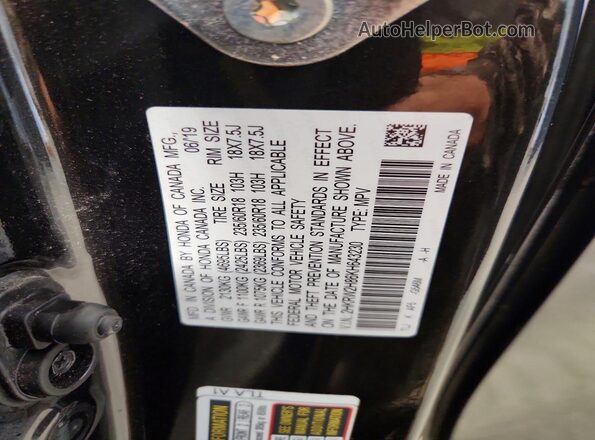 2HKRW2H86KH643230 2019 HONDA CR-V Черный Вид наклейки с VIN-кодом