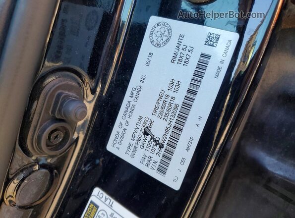 2HKRW2H95JH132096 2018 HONDA CR-V Black Widok naklejki z numerem VIN