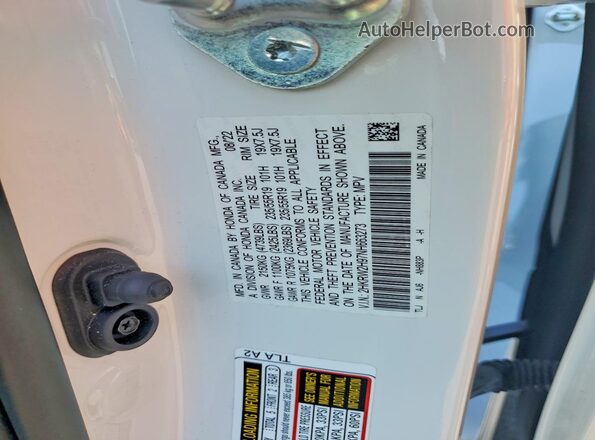 2HKRW2H97NH663273 2022 HONDA CR-V Белый Вид наклейки с VIN-кодом
