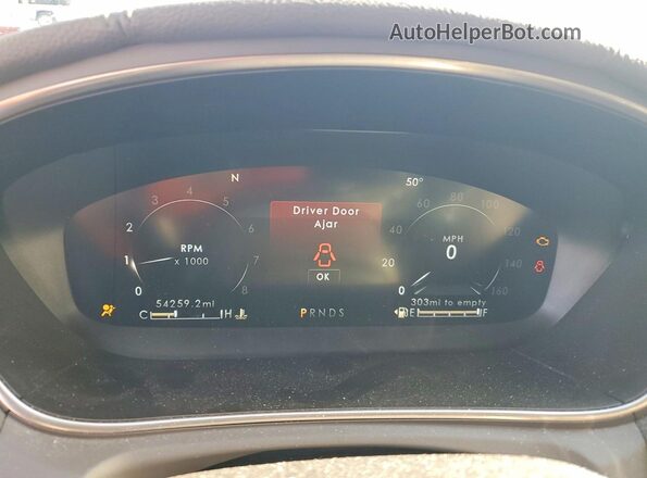 2LMPJ6K98LBL24035 2020 LINCOLN NAUTILUS Red Instrument cluster view