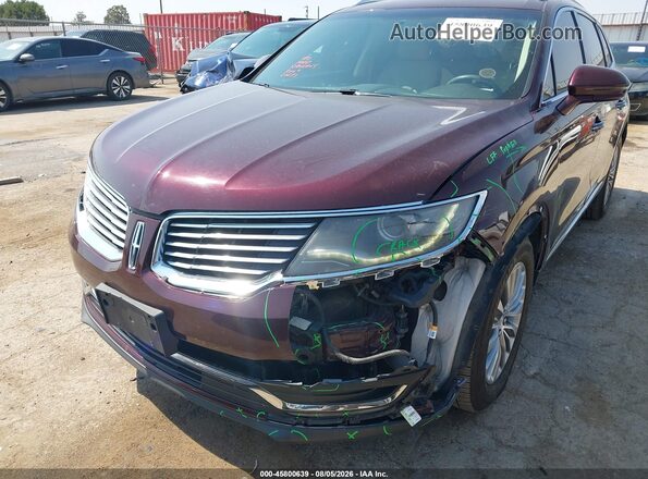 2LMPJ6KR8HBL13804 2017 LINCOLN MKX Темно-бордовый Вид спереди