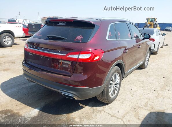 2LMPJ6KR8HBL13804 2017 LINCOLN MKX Темно-бордовый Задняя правая четверть