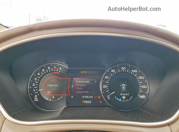2LMPJ6LR3JBL38887 2018 LINCOLN MKX White Widok zestawu wskaźników