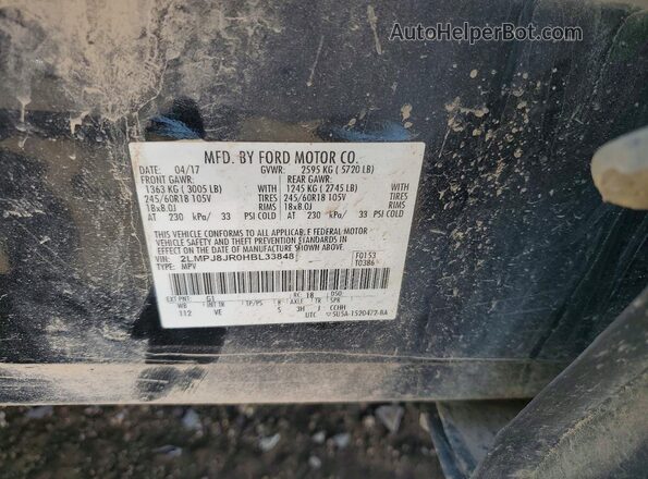 2LMPJ8JR0HBL33848 2017 LINCOLN MKX Black VIN կոդի պիտակի տեսք