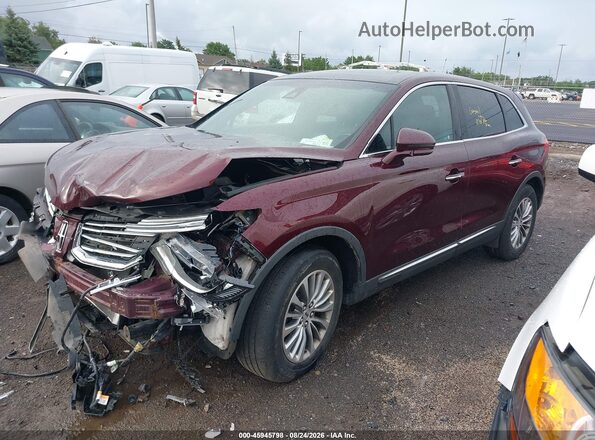 2LMPJ8KR5HBL34685 2017 LINCOLN MKX Maroon Առջևի ձախ երեք քառորդ տեսարան