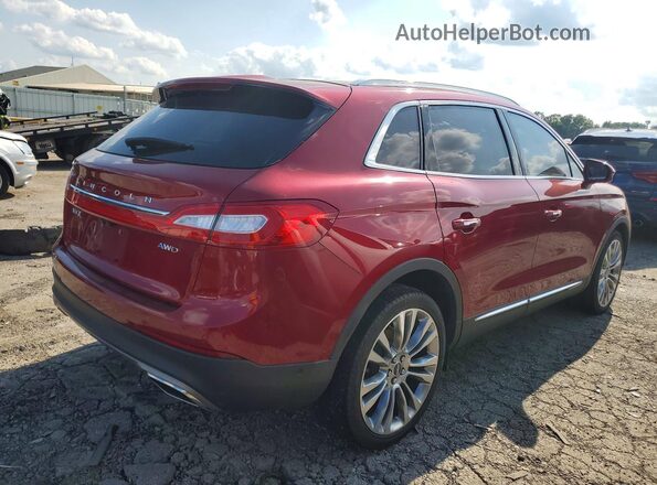 2LMPJ8LR1GBL84190 2016 LINCOLN MKX Red Задня права чверть