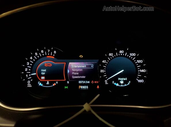 2LMPJ8LR9JBL35035 2018 LINCOLN MKX White Instrument cluster view